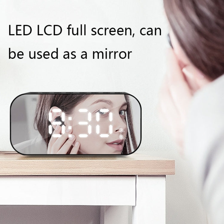 Havit M3 Subwoofer Mini Mirror Clock Altoparlante Bluetooth, Spsc:, 1200mAh (Black）, 1200mAh (White)