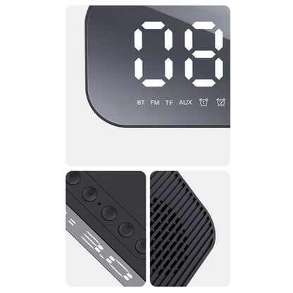 Havit M3 Subwoofer Mini Mirror Clock Altoparlante Bluetooth, Spsc:, 1200mAh (Black）, 1200mAh (White)