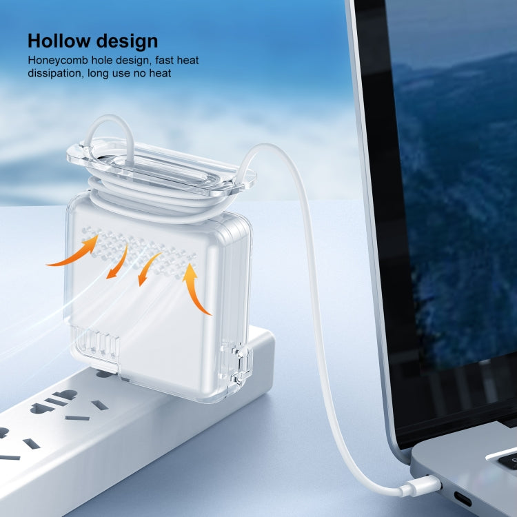 OATSBASF Custodia protettiva in silicone trasparente per iPhone MacBook Pro Air, 20W