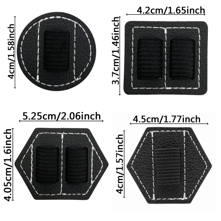 5 pezzi portapenne capacitivo portapenne autoadesivo portapenne in PU, stile:, Hexagonal Black, Hexagonal Blue, Hexagonal Orange, Hexagonal Red, Hexagonal Brown, Hexagon Double Black, Rectangular Double Black, Round