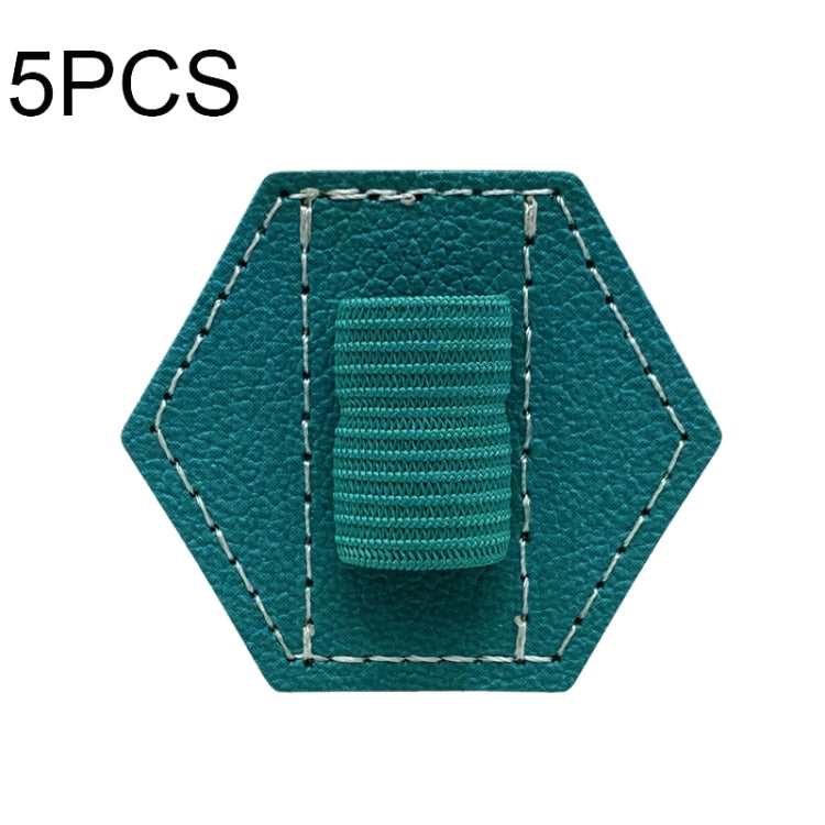 5 pezzi portapenne capacitivo portapenne autoadesivo portapenne in PU, stile:, Hexagonal Black, Hexagonal Blue, Hexagonal Orange, Hexagonal Red, Hexagonal Brown, Hexagon Double Black, Rectangular Double Black, Round