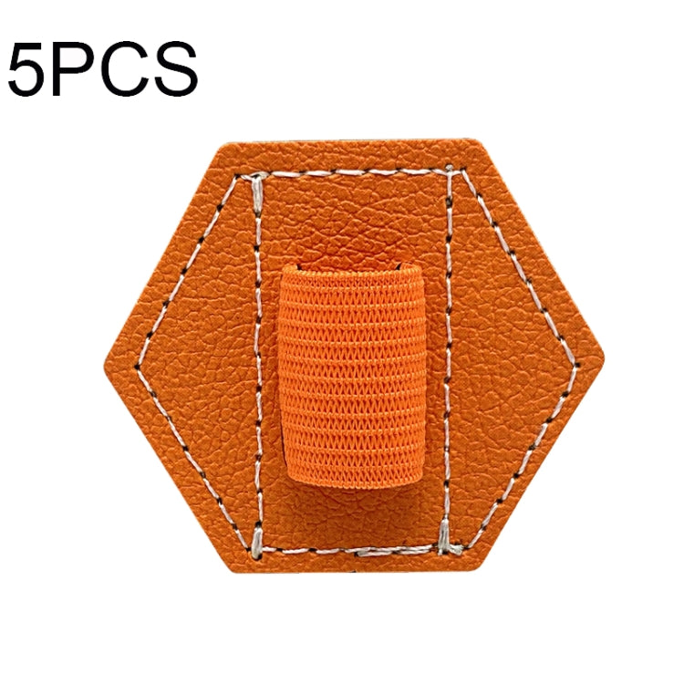 5 pezzi portapenne capacitivo portapenne autoadesivo portapenne in PU, stile:, Hexagonal Black, Hexagonal Blue, Hexagonal Orange, Hexagonal Red, Hexagonal Brown, Hexagon Double Black, Rectangular Double Black, Round