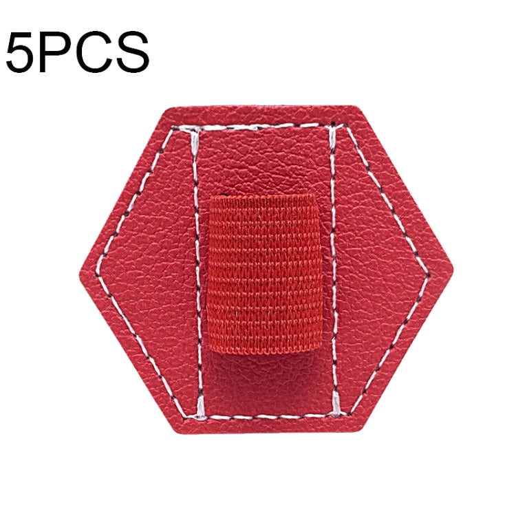 5 pezzi portapenne capacitivo portapenne autoadesivo portapenne in PU, stile:, Hexagonal Black, Hexagonal Blue, Hexagonal Orange, Hexagonal Red, Hexagonal Brown, Hexagon Double Black, Rectangular Double Black, Round