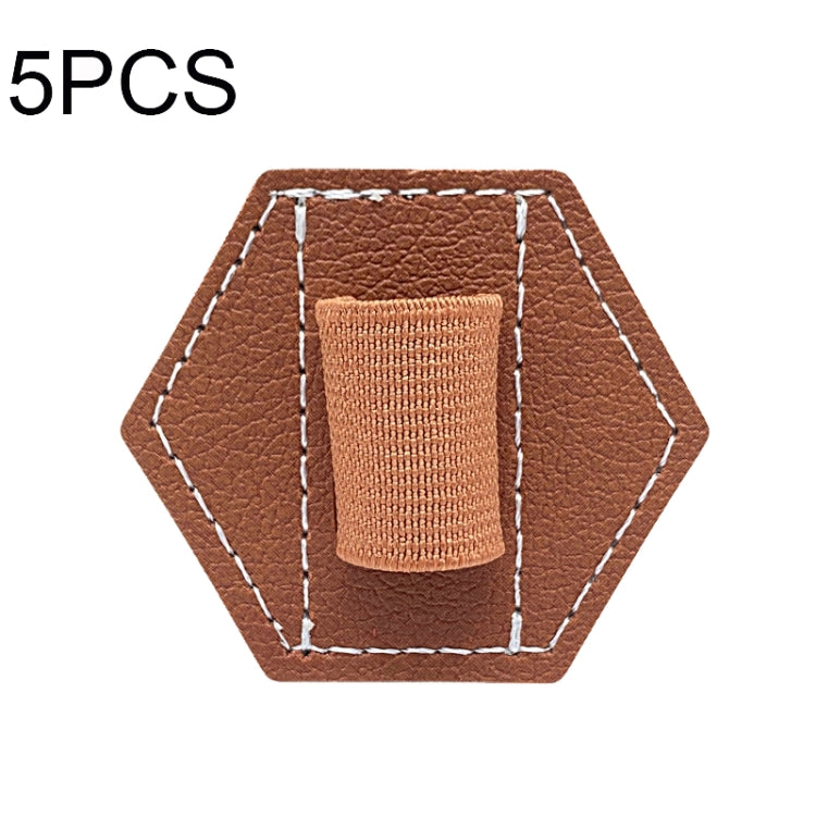 5 pezzi portapenne capacitivo portapenne autoadesivo portapenne in PU, stile:, Hexagonal Black, Hexagonal Blue, Hexagonal Orange, Hexagonal Red, Hexagonal Brown, Hexagon Double Black, Rectangular Double Black, Round