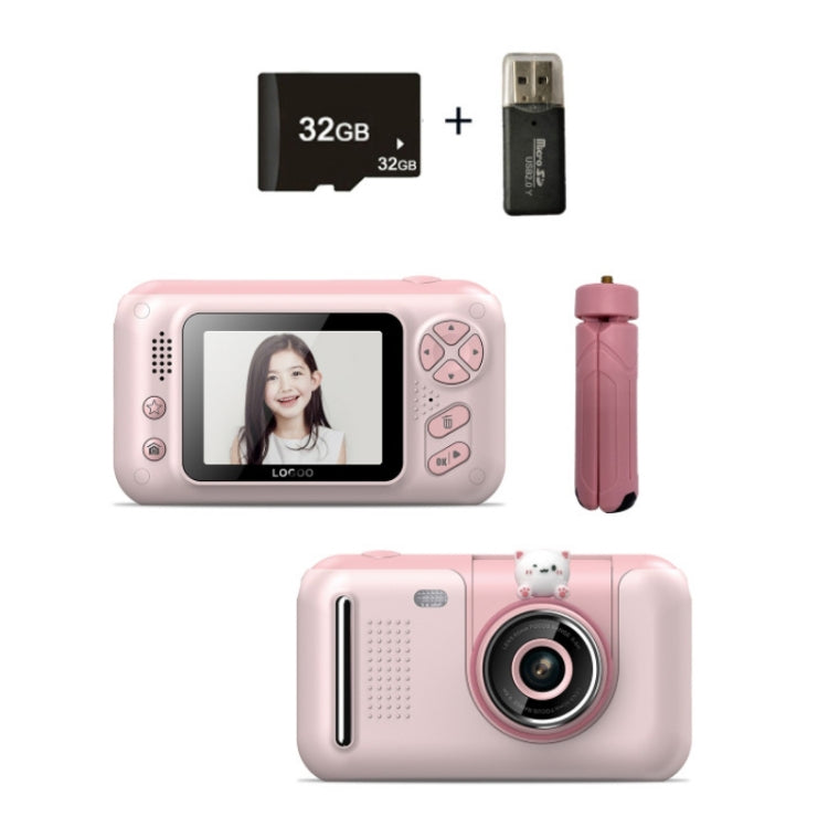 Fotocamera SLR reversibile HD per bambini da 2,4 pollici, Pink, Yellow Blue, Pink With Bracket, Yellow Blue With Bracket, Pink + 8G Memory Card + Card Reader, Pink + 16G Memory Card + Card Reader, Pink + 32G Memory Card + Card Reader�������������������...