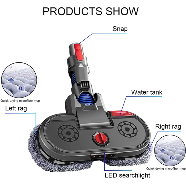 Aspirapolvere Elettrico Mopping Testa Serbatoio Acqua Integrato Con 6 Pezzi Straccio