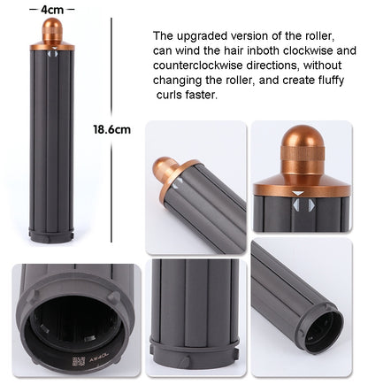 Per Dyson Airwrap Asciugacapelli HS01 / HS05 / HD08 18,6 x 4 cm Ugello a barili arricciati lunghi aggiornato, 18.6cm 40mm Rose Red, 18.6cm 40mm  Golden, 18.6cm 40mm Short Adapter Golden, 18.6cm 40mm Short Adapter Rose Red�������������������������������...