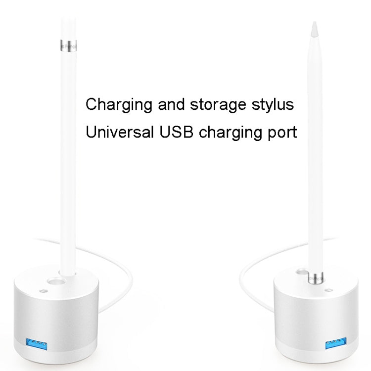 Per Apple Pencil 1 Adattatore di ricarica USB Base in metallo con indicatore LED, A48 Black