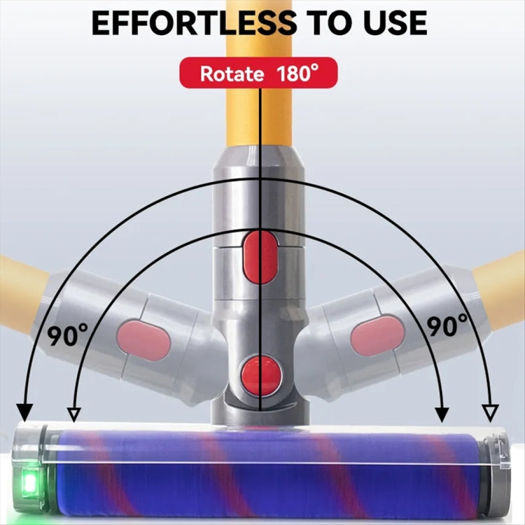 Testa della spazzola per pavimenti dell'aspirapolvere con luce verde, For Dyson  V7 / V8 / V10 / V11 / V15+Water Tank, For Dyson V10 Slim V12 Slim, For Dyson V7 V8 V10 V11 V15, For Dyson V10 Slim V12 Slim+Water Tank