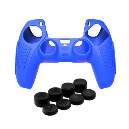 Per PS5 Gamepad Custodia protettiva in silicone Custodia morbida in silicone antiscivolo, White, Blue, Black, White+2 Hats, Blue+2 Hats, Black+2 Hats, White+8 Hats, Blue+8 Hats, Black+8 Hats
