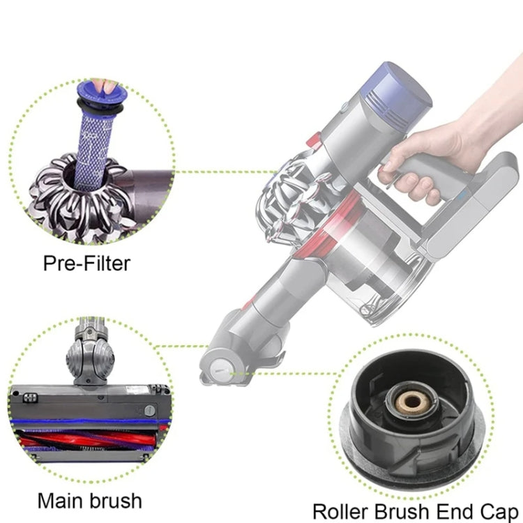 Per Dyson V6 DC59 DC62 SV03 Barra a rulli con testina per aspirapolvere, 185mm, 225mm, End Cap