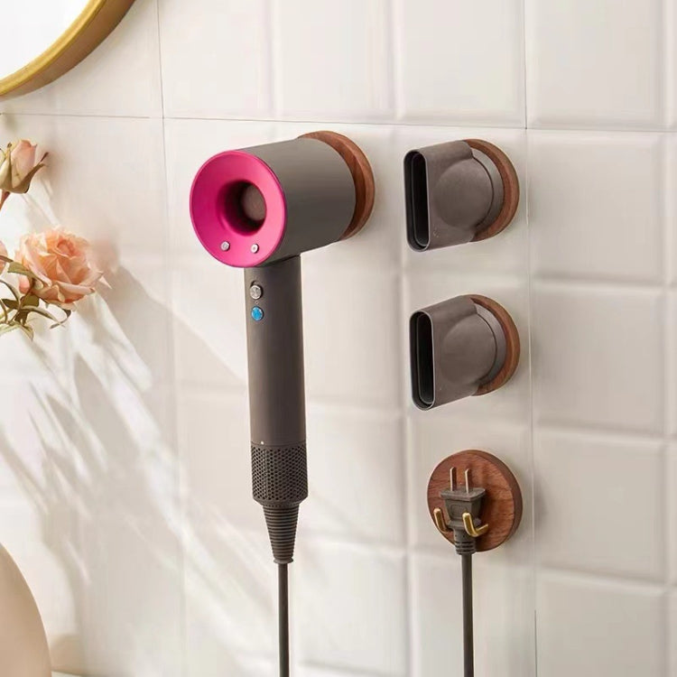 Scaffale in legno per portaoggetti a parete in noce, For Dyson Nozzle, For Dyson Hair Dryer Plug