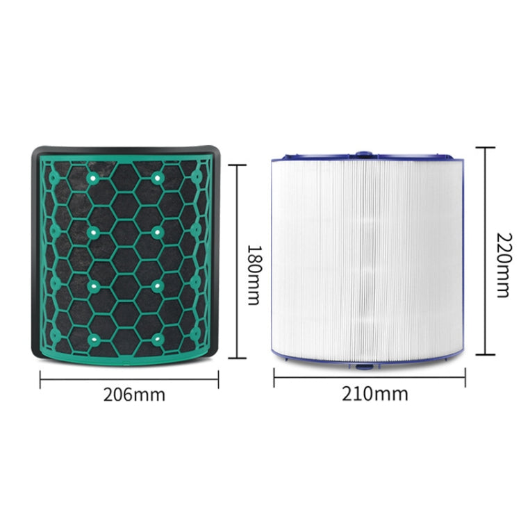 Per purificatore d'aria Dyson TP04 / TP05 / TP07, HP04 / HP05 / HP07, DP04 / DP05 / DP07, 2pcs /Set Activated Carbon Filter, 2pcs /Set HEPA Filter