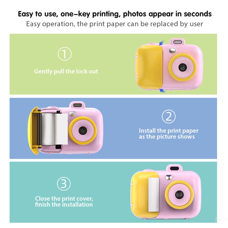 Fotocamera digitale intelligente per bambini con stampa termica da 2,4 pollici con carta da stampa, 503J Pink Fixed Focus, 503J Blue Fixed Focus, 503AF Pink Focus, 503AF Blue Focus