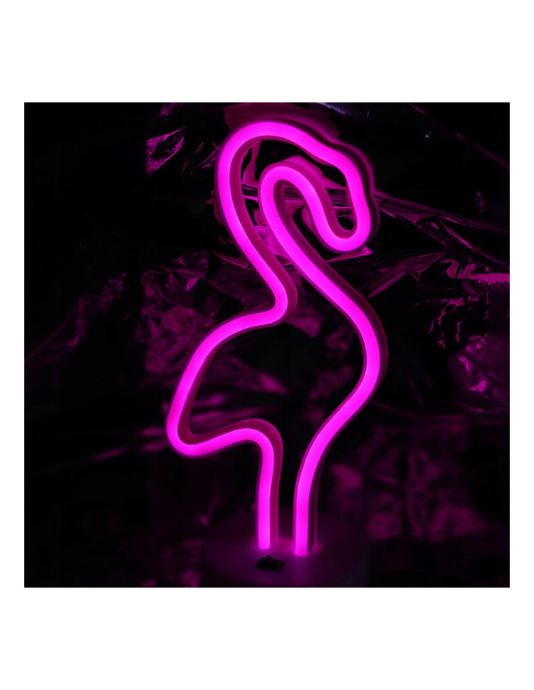 Flamingo - Lampada Neon LED con base d'appoggio