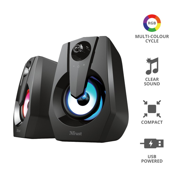Ziva RGB Illuminated 2.0 Gaming Speaker Set Trust