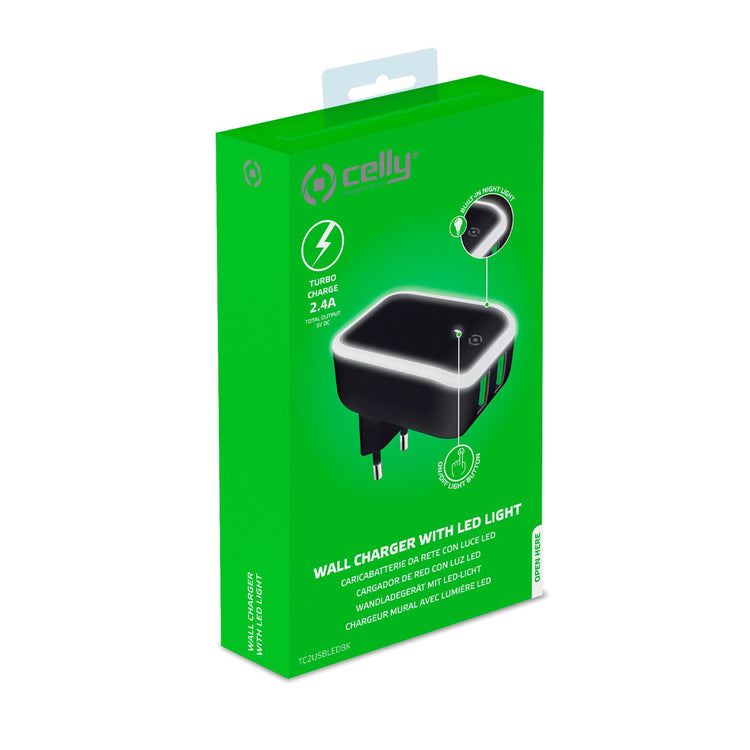 Caricabatteria da parete con NIGHT LIGHT [TURBO] CELLY