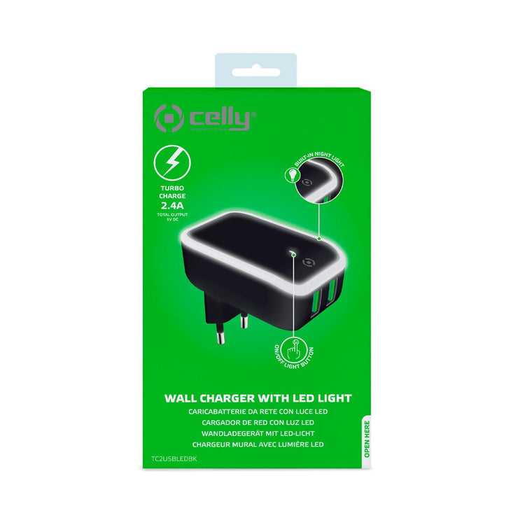 Caricabatteria da parete con NIGHT LIGHT [TURBO] CELLY