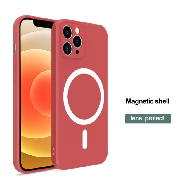 Cover magnetica wireless in silicone liquido per iPhone serie 11/12 HOCO.