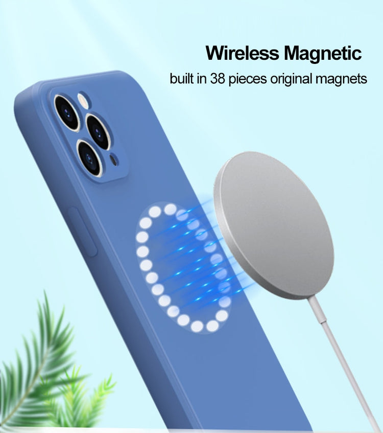 Cover magnetica wireless in silicone liquido per iPhone serie 11/12 HOCO.